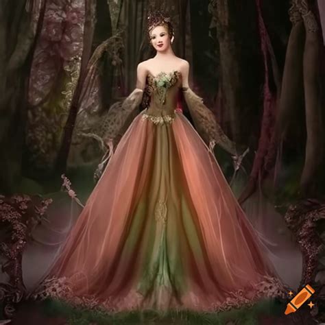 Fantasy ball gown forest fairy on Craiyon