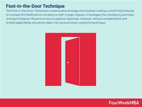 Foot-in-the-Door Technique - FourWeekMBA