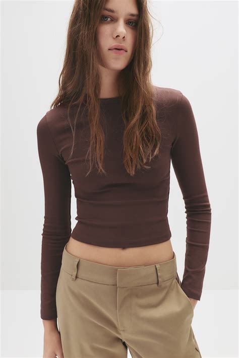 Women's Long Sleeve Tops | Pull&Bear United Kingdom