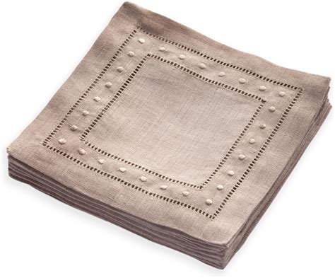Amazon.com: Linen Cocktail Napkins 6 x 6 inch - 100% Pure Linen Natural ...