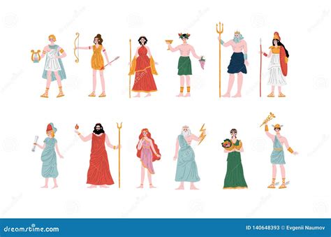 Olympian Greek Gods Set, Apollo, Hera, Dionysus, Zeus, Demetra, Hermes ...