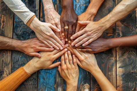 Premium Photo | Diverse hands coming together in a show of unity