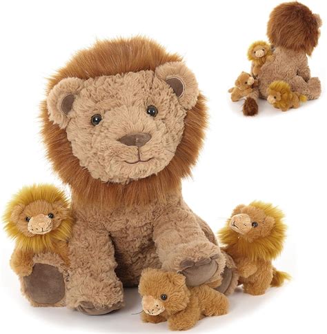 Amazon.com: Karister 4Pcs Lion Plush Toy, 17.7" Mother Lion Stuffed ...