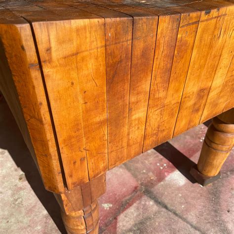 Large Square Vintage Mid-Century Butcher Block at 1stDibs | antique ...