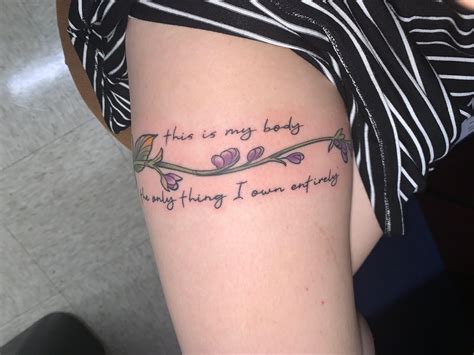 Thigh Quote Tattoos For Females