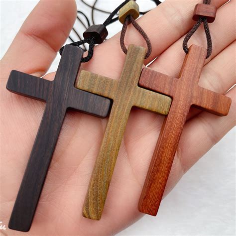 Handmade Sandalwood Cross Pendant Necklace, Made by Natural Sandalwood ...