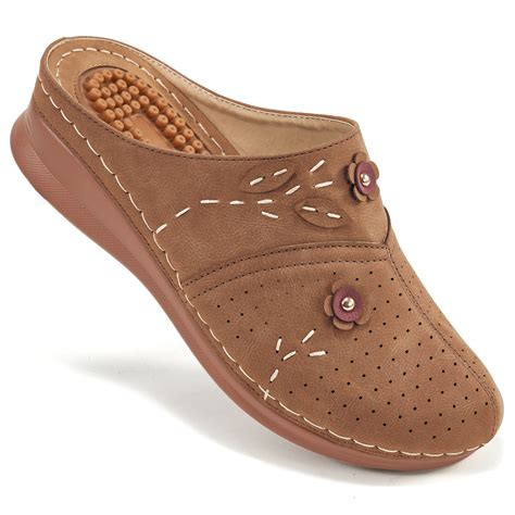 Ecetana Womens Mules & Clogs Comfort Slip On Sandal Shoes Closed Toe ...