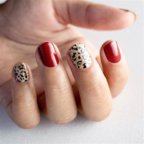 Sassy Leopard Nail Wraps Classic Red Mixed With Leopard Print Combo ...
