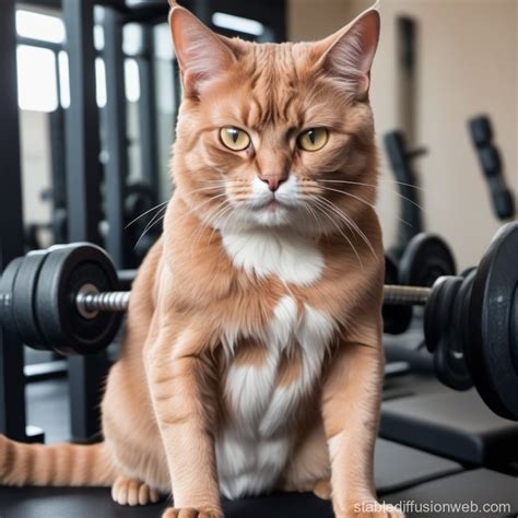 Muscular Cat's Gym Training | Stable Diffusion Online