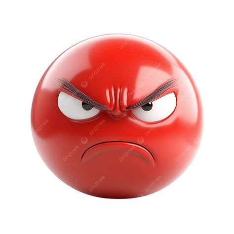 Angry Red Emoji Face Expression For Emotion Icon And Reaction Sticker ...