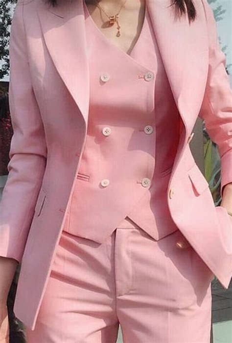 Women Suits 3 Piece Pink Suits Slim Fit 2 Button Suits Female | Etsy