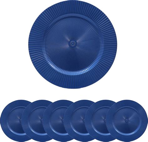Amazon.com | RYR 13 Inch Blue Charger Plates Plastic Plate Chargers for ...