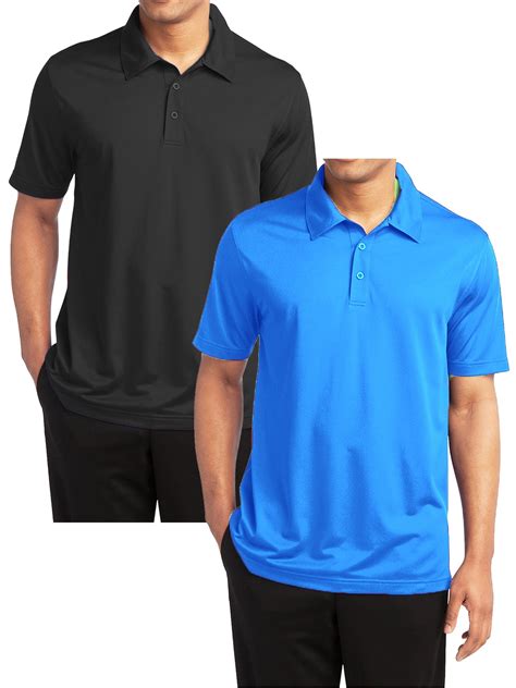 Men's Dry Fit Moisture-Wicking Polo Shirt (2-Pack) - Walmart.com