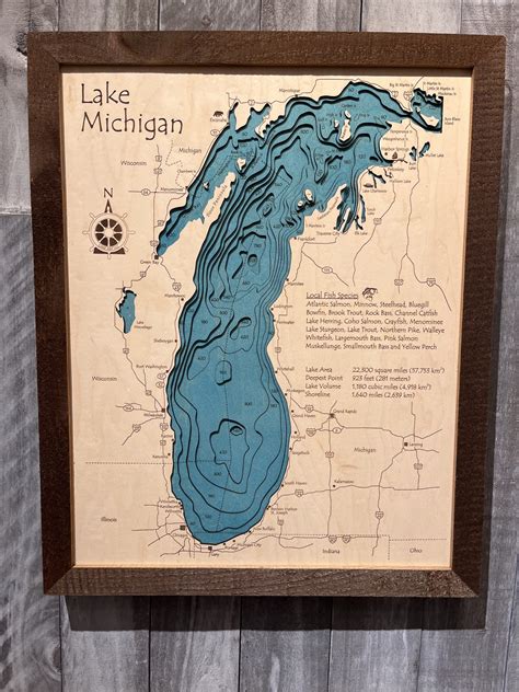 Lake Michigan Water Depth Map Great Lakes Mapping (U.S. National Park