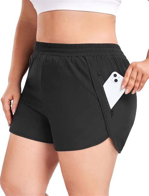 Amazon.com: COOTRY Women's Plus Size Athletic Shorts High Waisted Gym ...