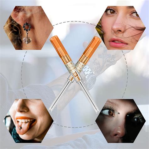 Stainless Steel Piercing Needles - 5pcs 22 Gauge Hollow Needles for Ear ...