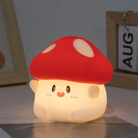 Rytinazzz Mushroom Lamp, Cute Mushroom Night Light, 2 Levels Dimmable ...