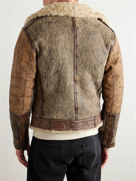 Polo Ralph Lauren - Shearling-Lined Panelled-Leather Biker Jacket ...