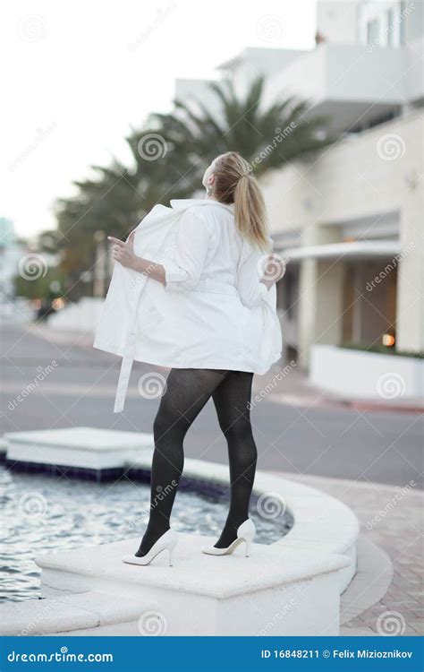 Female exhibitionist stock image. Image of back, outside - 16848211