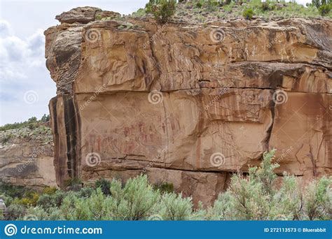 Rock Art Panel in Sego Canyon, Utah Stock Image - Image of panel ...