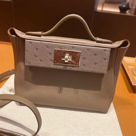 Canada Hermes 24/24 mini Evercolor/Ostrich CC18 Etoupe 大象灰-Hermès Birkin kelly Constance Lindy Bag