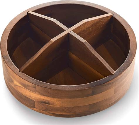 Amazon.com - TIDITA 12" Acacia Wood Lazy Susan Organizer with 4 ...