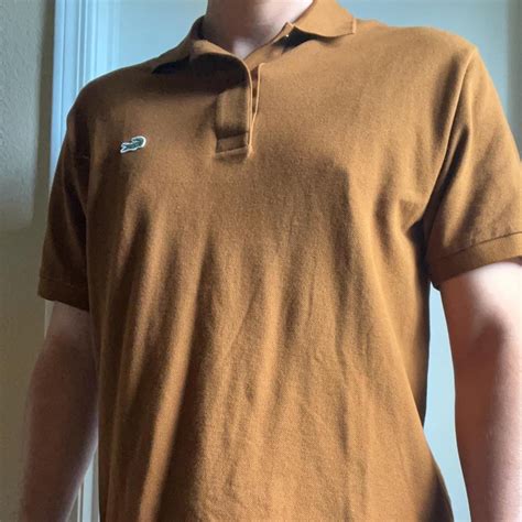 FR 5 US L Brown Lacoste polo shirt / Classic fit For... - Depop