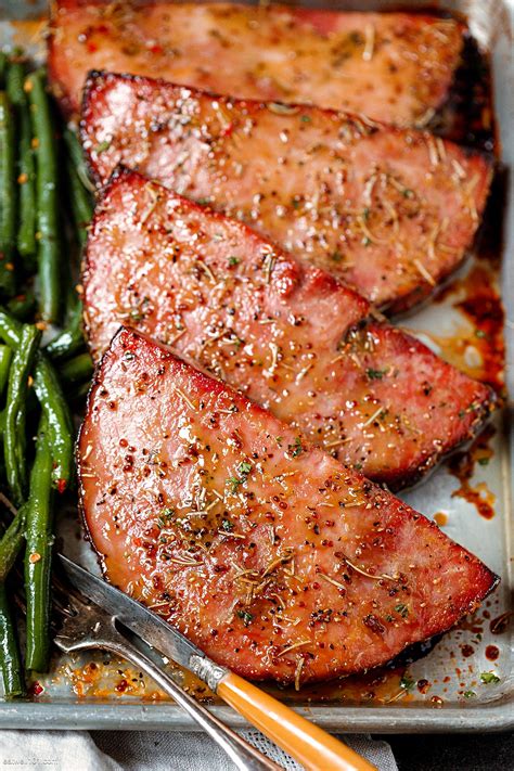 Baked Ham Steaks Sheet Pan Dinner Recipe — Eatwell101
