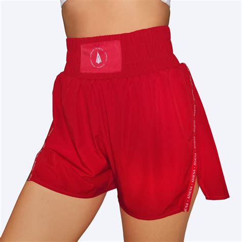 Theia Women's Boxing Shorts (Red) - high waisted ladies shorts for ...