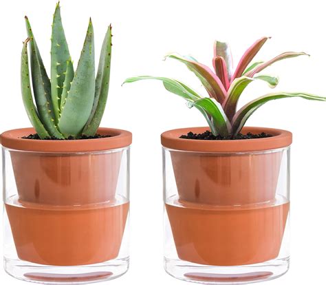 Amazon.com : Nuogo 9 Pcs Terracotta Self Watering Pot 4 Inch Self ...