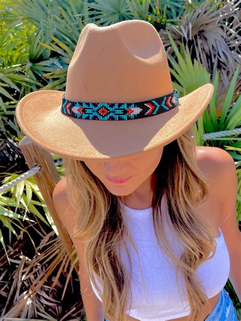Beaded Hat Band, Cowboy Hat Band, Western Hat Accessory, Handmade by ...
