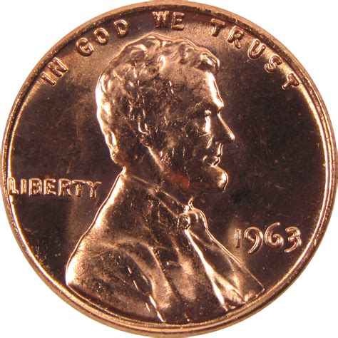 1963 Lincoln Memorial Cent BU Uncirculated Penny 1c Coin