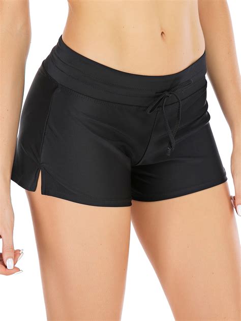 DODOING Women's Long Swim Shorts Board Shorts Beach Sports Bikini Short ...