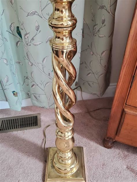 Mid Century Triple Helix solid Brass floor lamp - Antiques & Furniture