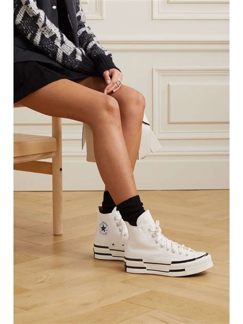 White Chuck 70 Plus canvas high-top sneakers | CONVERSE | NET-A-PORTER