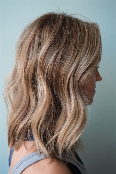 Neutral blonde balayage. Lob haircut. | Dirty blonde hair, Balayage ...