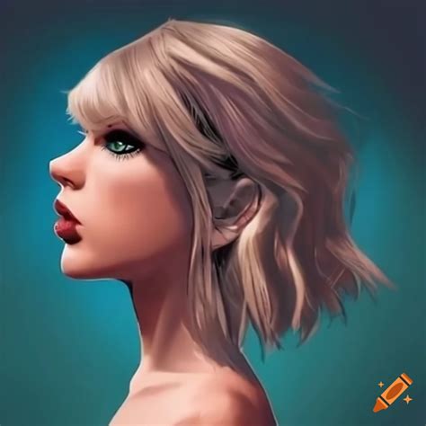 Taylor swift as a gorillaz character side profile