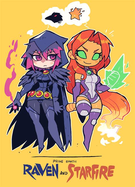 raven, starfire, and starfire (dc comics and 1 more) drawn by rariatto ...