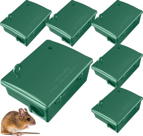 Amazon.com : 6 Pack Rat Bait Stations Large Rodent Bait Station with ...