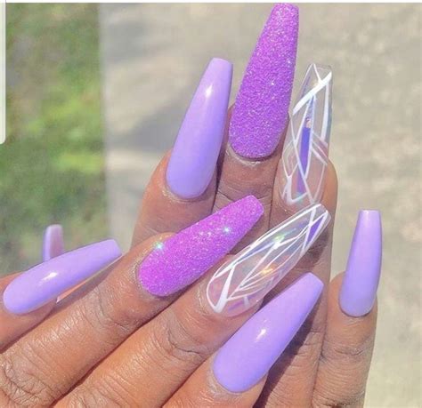 Pin by claire tilja on cute nails | Purple acrylic nails, Purple nails ...