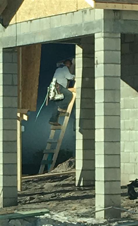 I just love a job built ladder and no hard had guys working above : r/OSHA
