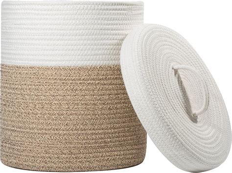 Amazon.com: ORFOFE Storage Basket with Lid Organizer with Lid Storage ...