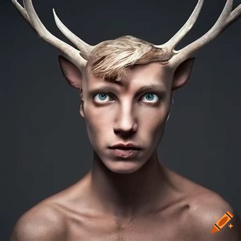 Young blonde half man half deer full body on Craiyon