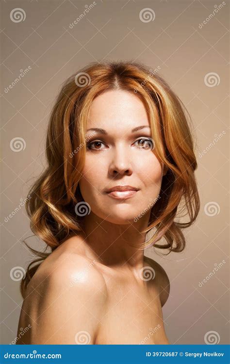 Beautiful Nude Woman Looking Straight Portrait Stock Image - Image of ...