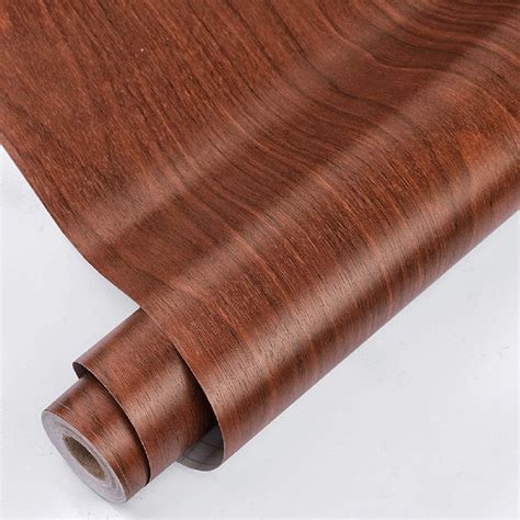 JAAMSO ROYALS Retro Wood Grain Leaves Wallpaper for Furniture, Wooden Wallpaper, PVC Wallpaper ...