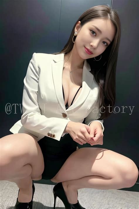Sexy Office Lady Squat Down - Ai Art Lookbook