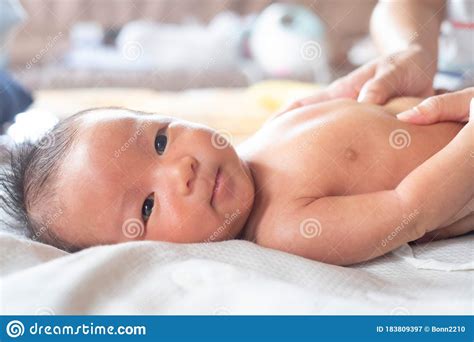 Close-up Hands of Mother Touching and Take Care Newborn Infant Baby ...