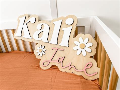 Best 11 Daisy Name Sign, Nursery Name Sign, Daisy Nursery Decor, Name ...