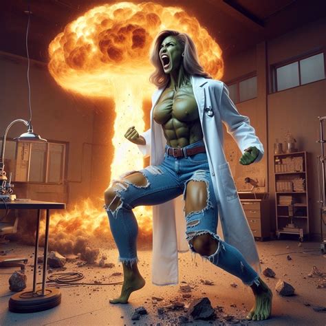 She Hulk with naked torso by TheBarefootSheHulk on DeviantArt