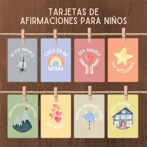 Tarjetas de afirmaciones positivas para niños en español / Positive ...